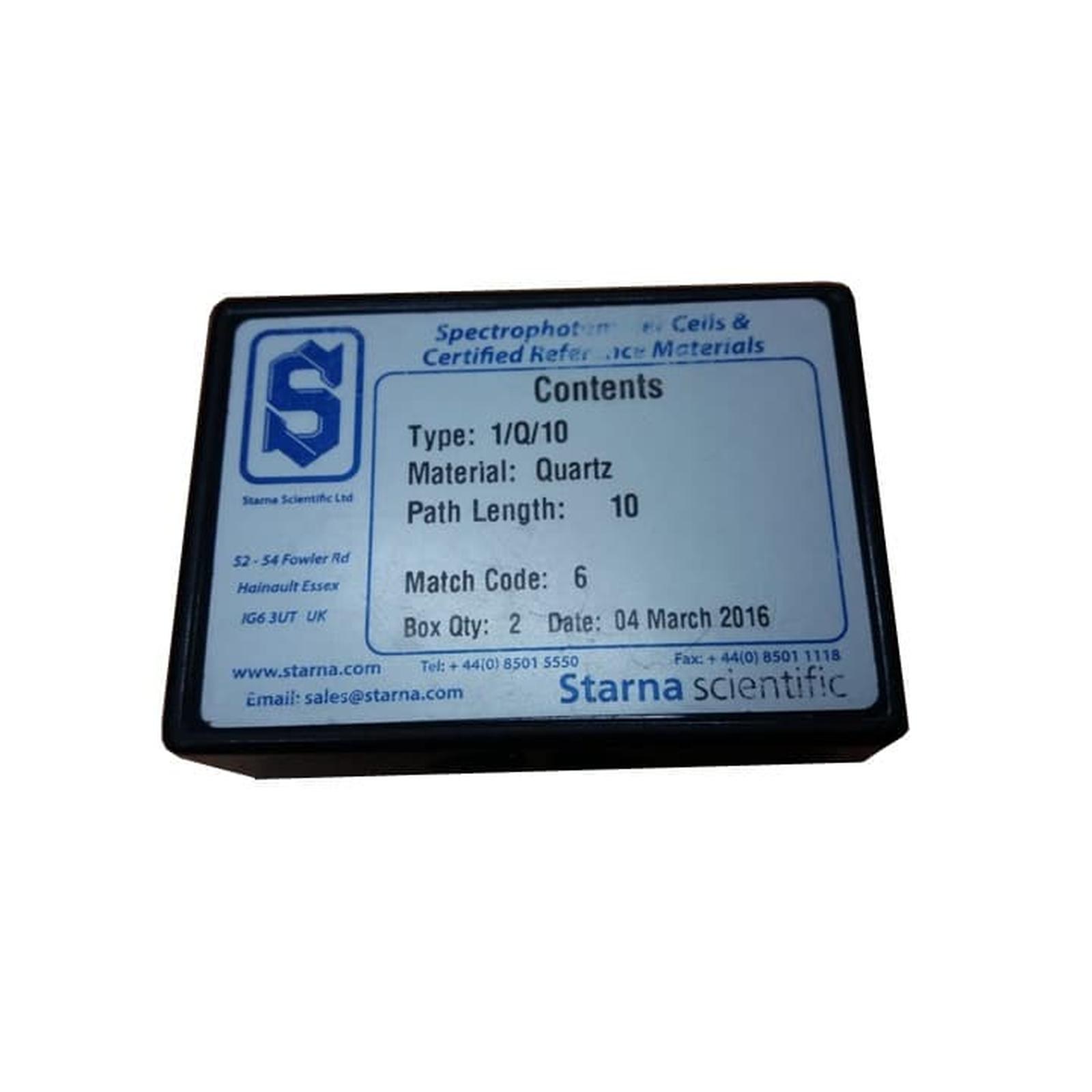 Starna Cuvette Standar Quartz 10 mm untuk Spectrophotometer UV/VIS (isi 2 kuvet)